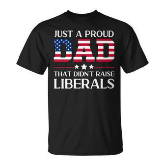 Mens Anti Liberal Republican Dad Us Flag Fathers Day T-Shirt - Seseable