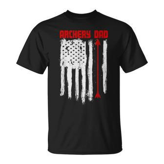 Archery Dad Vintage Usa Red White Flag T-Shirt - Seseable