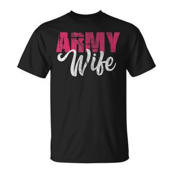 Army Wife Military Soldier Veterans Day Vintage Gift For Womens Unisex T-Shirt | Mazezy