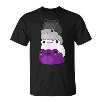 Asexual Flag Color Frog Subtle Queer Pride Lgbtq Aesthetic Unisex T-Shirt | Mazezy
