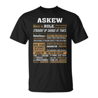 Askew Name Gift Askew Born To Rule V2 Unisex T-Shirt - Seseable