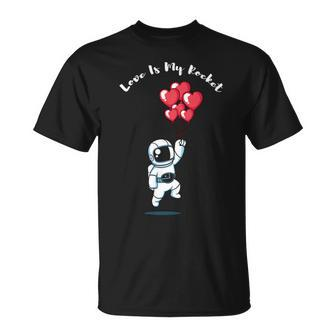 Astronaut Space Valentinstag Zitat Herzen Happy Valentines T-Shirt - Seseable