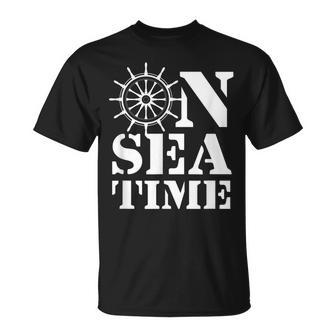 Auf See Zeit Kapitän Motorboot Segler Bootsfahrer Outfit T-Shirt - Seseable