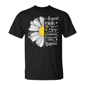 August Girls 1986 Birthday Gift 36 Years Old Made In 1986 Gift For Womens Unisex T-Shirt | Mazezy