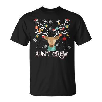 Aunt Crew Weihnachtsmann Hut Rentier Passender Pyjama T-Shirt - Seseable