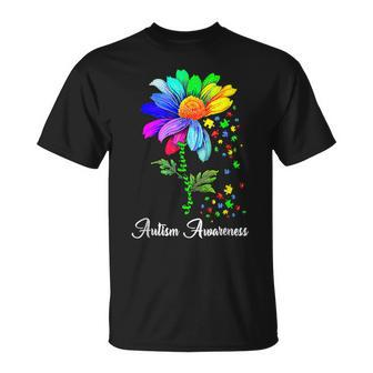 Autism Awareness Accept Support Autistic Sunflower Mom Women Unisex T-Shirt | Mazezy