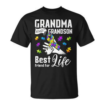 Autism Awareness Grandma Grandson Best Friends Unisex T-Shirt | Mazezy