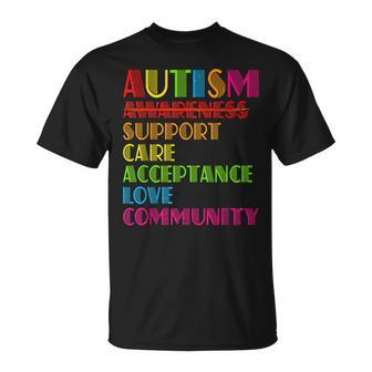 Autism Awareness Support Care Acceptance Ally Dad Mom Kids Unisex T-Shirt | Mazezy