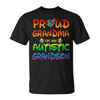 Autism Awareness Wear Proud Grandma Of Grandson Men Women Unisex T-Shirt | Mazezy