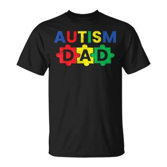 Autism Dad Fathering Autism Support Awareness Month T-Shirt - Seseable
