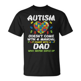 Autism Doesnt Come With Manual Dad Puzzle Awareness Unisex T-Shirt | Mazezy UK