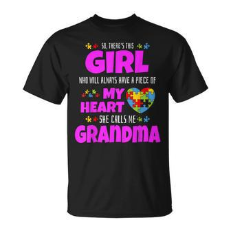 Autism Grandma She Has My Heart Autistic Grandaughter Unisex T-Shirt | Mazezy