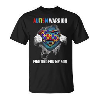 Autism Warrior Fighting For My Son Autism Mom Dad Parents Unisex T-Shirt