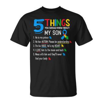 Autistic Son Autism Awareness Support For Mom Dad Parents Unisex T-Shirt | Mazezy
