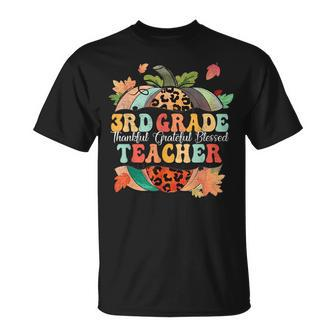 Autumn 3Rd Grade Teacher Thankful Grateful Blessed Pumpkin T-shirt - Thegiftio UK