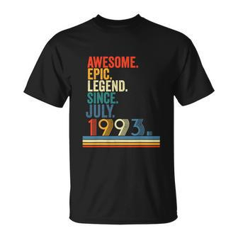 Awesome 1993 Epic Legend Since July Vintage Unisex T-Shirt - Monsterry
