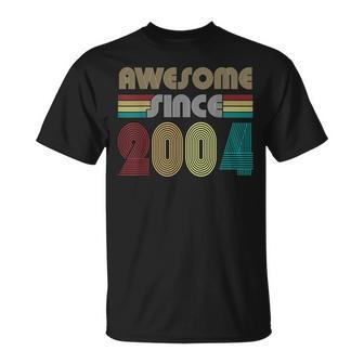 Awesome Since 2004 Born In 2004 Birthday T-Shirt - Seseable