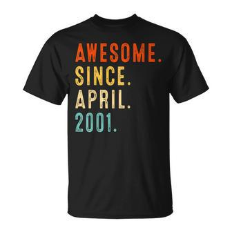 Awesome Since April 2001 Vintage 21St Birthday T-Shirt - Seseable
