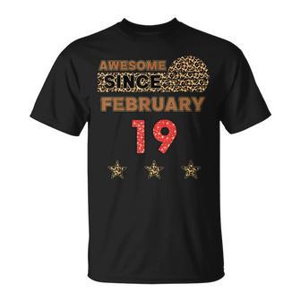 Awesome Since Februar 19 Leopardenmuster Vintage-Geburtstag T-Shirt - Seseable