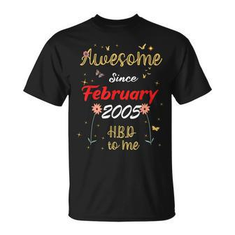 Awesome Since Februar 2005 Geburtstag Süße Blumen 2005 T-Shirt - Seseable
