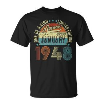 Awesome Since January 1948 75 Year Old 75Th Birthday T-Shirt - Seseable