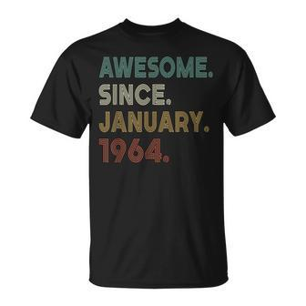 Awesome Since January 1964 59Th Birthday Born 1964 T-Shirt - Seseable