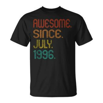 Awesome Since July 1996 27Th Birthday 27 Years Old Vintage T-Shirt - Seseable