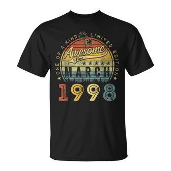 Awesome Since March 1998 25 Years Old 25Th Birthday T-Shirt - Seseable