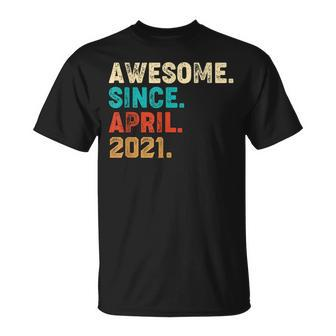 Awesome Since April 2021 2Nd Birthday 2 Years Old Unisex T-Shirt | Mazezy
