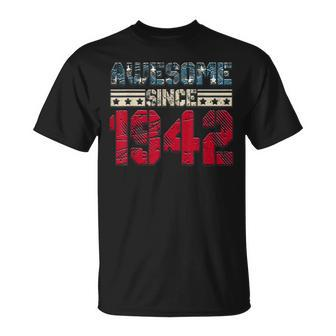 Awesome Since Legends Born In 1942 Birthday Gift 77 Yrs Old Unisex T-Shirt | Mazezy