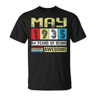 Awesome Since May 1935 Shirt 84 Years Old Birthday Gift Unisex T-Shirt | Mazezy