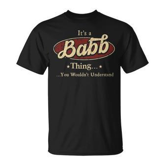 Babb Personalized Name Gifts Name Print S With Names Babb Unisex T-Shirt - Seseable