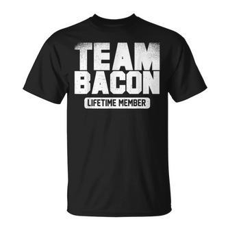 Bacon Lover Quote - Vintage Bacon Lifetime Team Member T-shirt - Seseable