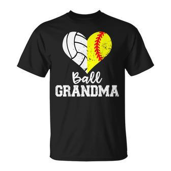 Ball Grandma Funny Softball Volleyball Grandma Unisex T-Shirt | Mazezy