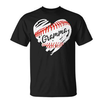 Baseball Heart Gramma Grandma Mothers Day Gift Unisex T-Shirt | Mazezy