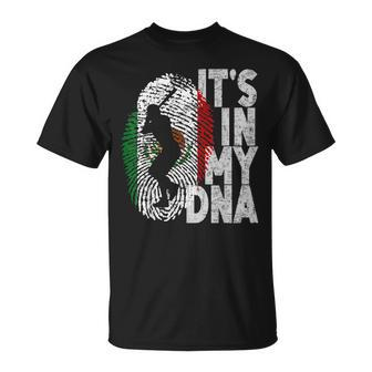 Baseball Mexican Its In My Dna Hispanic Flag Fingerprint T-Shirt - Seseable
