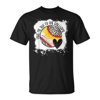Baseball Softball Take Me Out To The Ball Game Mom Of Both Unisex T-Shirt | Mazezy