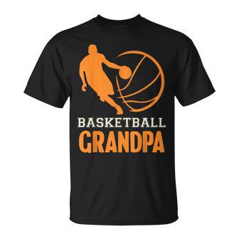 Basketball Opa Schwarzes T-Shirt mit Spielergrafik - Seseable