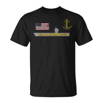 Battleship Uss Alabama Bb-60 Warship Veteran Grandpa Father T-Shirt - Seseable