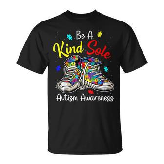Be A Kind Sole Autism Awareness Puzzle Shoes Be Kind Gifts Unisex T-Shirt | Mazezy CA