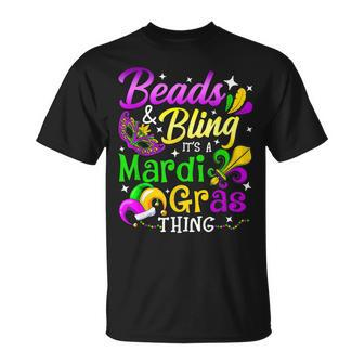 Beads And Bling Its A Mardi Gras Thing Carnival Mardi Gras T-Shirt - Seseable