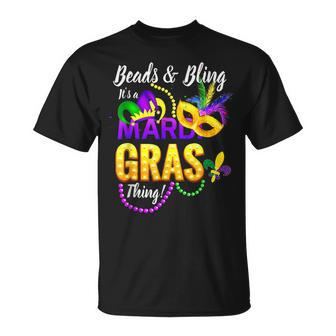 Beads And Bling Its A Mardi Gras Thing New Orleans Festival T-Shirt | Seseable CA