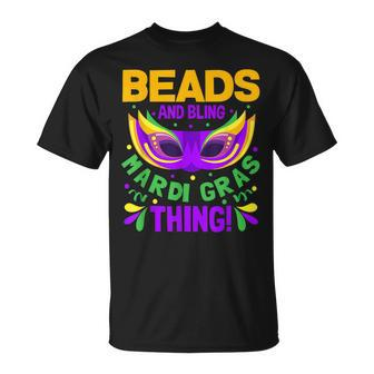 Beads And Bling Mardi Gras Thing New Orleans Fat Tuesdays T-Shirt - Seseable