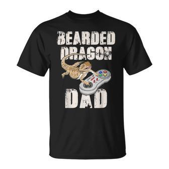 Bearded Dragon Dad Video Game Reptiles Pagona Gamers T-Shirt - Seseable