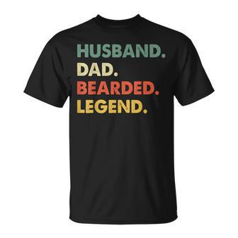 Bearded Men Husband Dad Bearded Legend Vintage T-Shirt - Seseable
