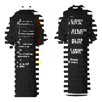 Beautiful Intelligent Talented Charming Horny T-shirt - Thegiftio