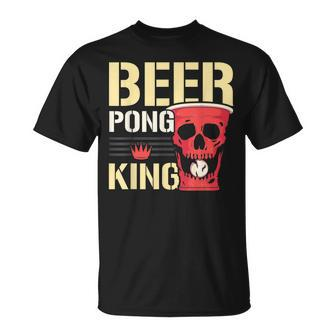Beer Pong King Alkohol Trinkspiel Beer Pong T-Shirt - Seseable