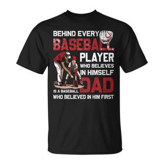 Behind Every Baseball Player Baseball Dad Fathers Day T-shirt - Thegiftio UK