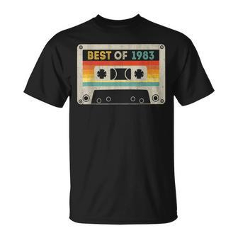 Best Of 1983 40Th Birthday Cassette Tape Vintage 1983 T-Shirt - Seseable