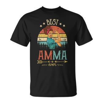 Best Amma Ever Women Rosie Vintage Retro Decor Grandma Unisex T-Shirt - Seseable